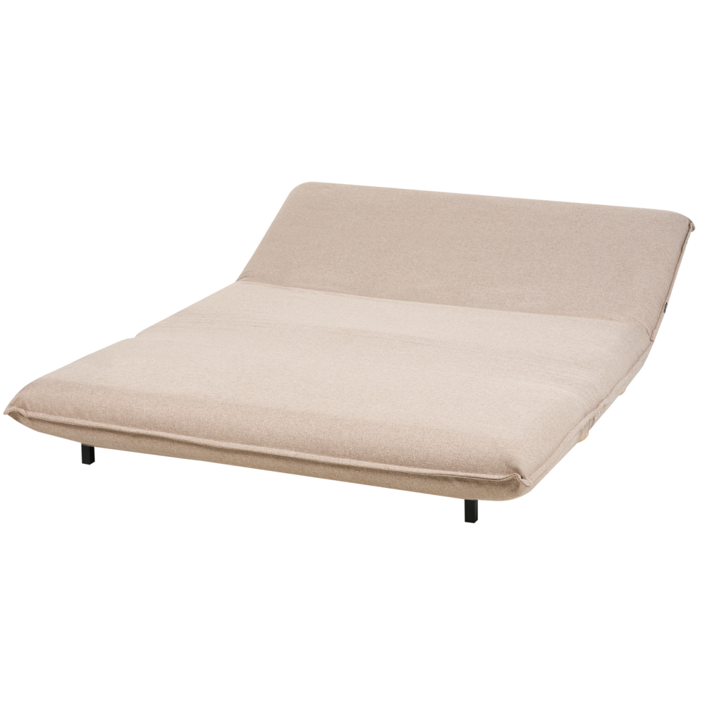 Divano letto a 2 posti Rivestimento in lino sintetico beige Gambe in legno Divano per bambini senza braccioli