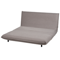 Divano letto a 2 posti Rivestimento in lino sintetico grigio scuro Gambe in legno Divano per bambini senza braccioli