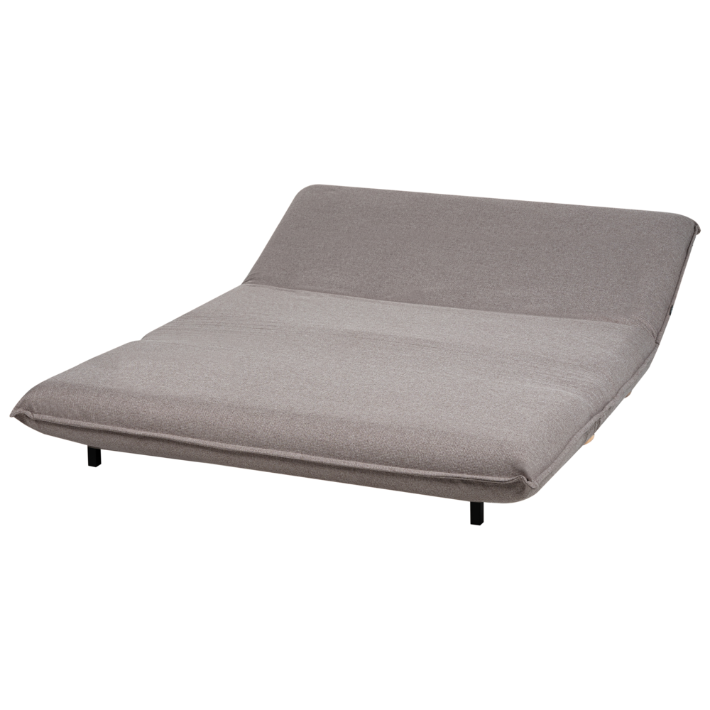 Divano letto a 2 posti Rivestimento in lino sintetico grigio scuro Gambe in legno Divano per bambini senza braccioli
