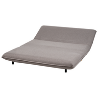 Divano letto a 2 posti Rivestimento in lino sintetico grigio scuro Gambe in legno Divano per bambini senza braccioli