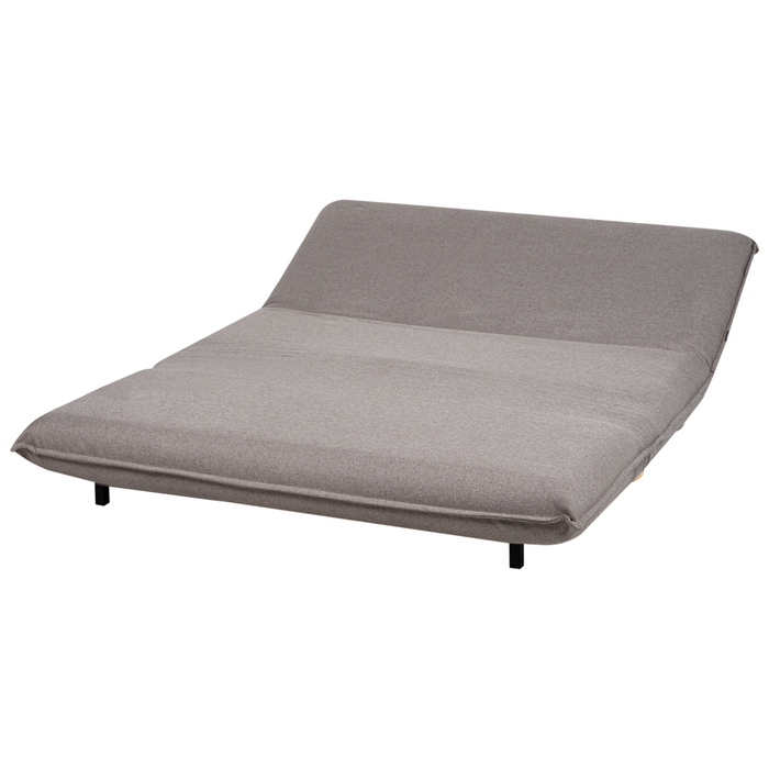 Divano letto a 2 posti Rivestimento in lino sintetico grigio scuro Gambe in legno Divano per bambini senza braccioli