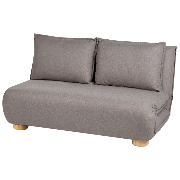 Divano letto a 2 posti Rivestimento in lino sintetico grigio scuro Gambe in legno Divano per bambini senza braccioli