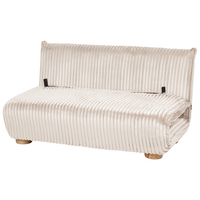 Divano letto a 2 posti Rivestimento in finta pelliccia Gambe in legno Divano per bambini senza braccioli bianco sporco