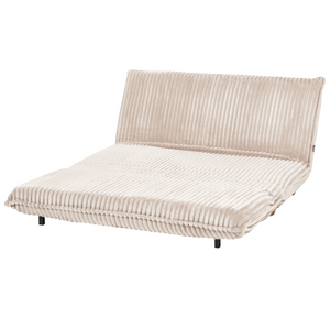 Divano letto a 2 posti Rivestimento in finta pelliccia Gambe in legno Divano per bambini senza braccioli bianco sporco