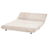 Divano letto a 2 posti Rivestimento in finta pelliccia Gambe in legno Divano per bambini senza braccioli bianco sporco