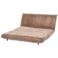 Divano letto a 2 posti Rivestimento in finta pelliccia Gambe in legno Divano per bambini senza braccioli Marrone chiaro