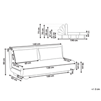 Divano letto a 2 posti Rivestimento in finta pelliccia Gambe in legno Divano per bambini senza braccioli Marrone chiaro