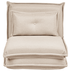 Divano letto beige Poltrona da pavimento Rivestimento in tessuto Letto singolo pieghevole con cuscino Design moderno Camera dei bambini Soggiorno