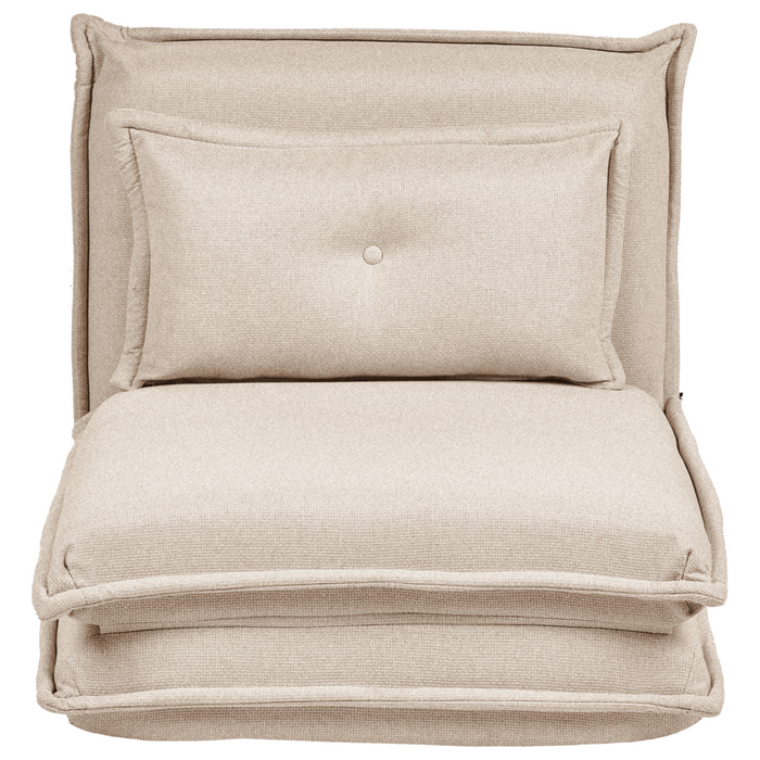 Divano letto beige Poltrona da pavimento Rivestimento in tessuto Letto singolo pieghevole con cuscino Design moderno Camera dei bambini Soggiorno