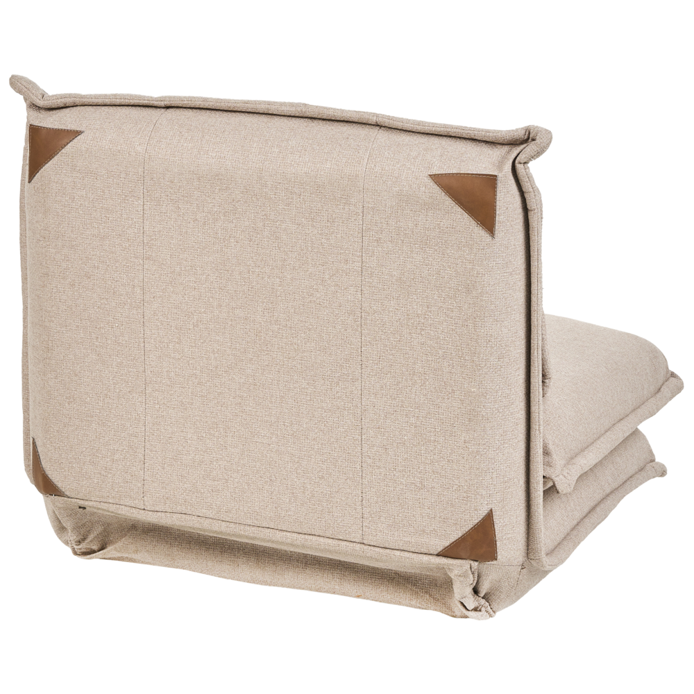 Divano letto beige Poltrona da pavimento Rivestimento in tessuto Letto singolo pieghevole con cuscino Design moderno Camera dei bambini Soggiorno