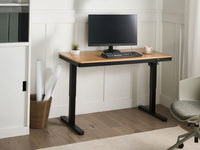 Scrivania elettrica con altezza regolabile Funzioni seduta/in piedi Scandinava 120 x 60 cm Porta USB Gambe e piano marrone e nero design scandinavo