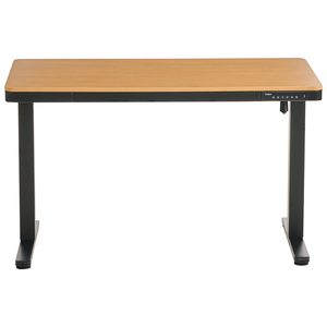 Scrivania elettrica con altezza regolabile Funzioni seduta/in piedi Scandinava 120 x 60 cm Porta USB Gambe e piano marrone e nero design scandinavo