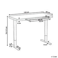 Scrivania elettrica con altezza regolabile Funzioni seduta/in piedi Scandinava 120 x 60 cm Porta USB Gambe e piano marrone e nero design scandinavo