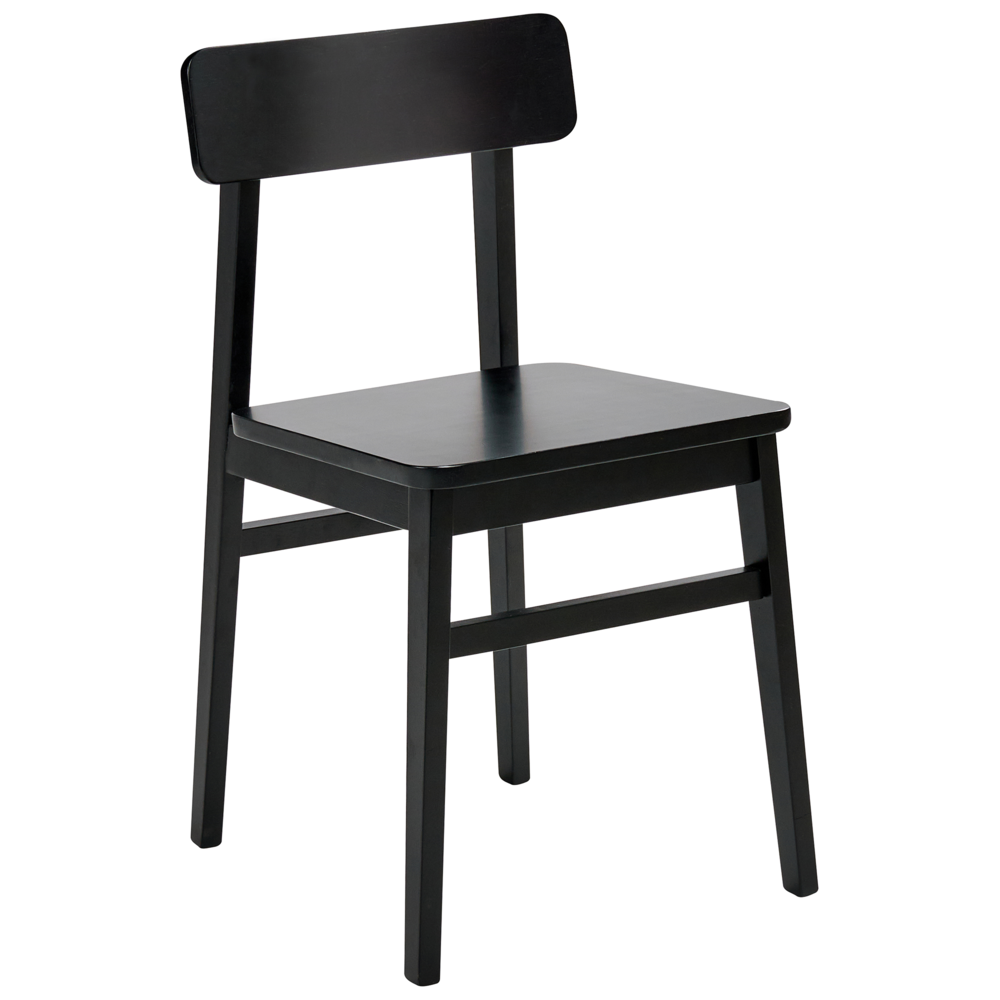 Set di 2 sedie da pranzo con struttura in legno di gomma nero Mobili da cucina e sala da pranzo in stile tradizionale