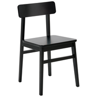 Set di 2 sedie da pranzo con struttura in legno di gomma nero Mobili da cucina e sala da pranzo in stile tradizionale