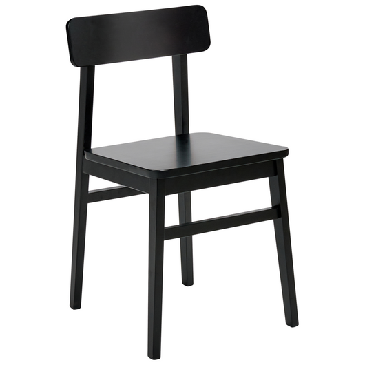 Set di 2 sedie da pranzo con struttura in legno di gomma nero Mobili da cucina e sala da pranzo in stile tradizionale