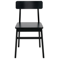 Set di 2 sedie da pranzo con struttura in legno di gomma nero Mobili da cucina e sala da pranzo in stile tradizionale