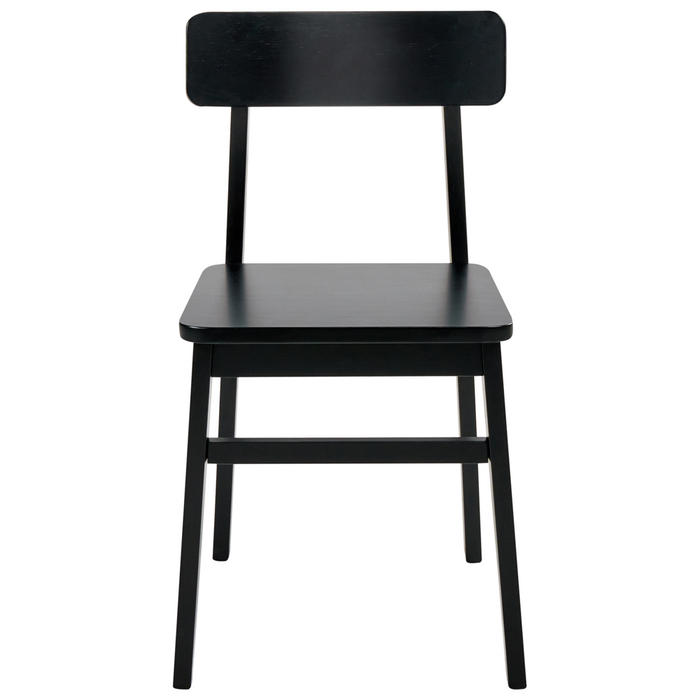 Set di 2 sedie da pranzo con struttura in legno di gomma nero Mobili da cucina e sala da pranzo in stile tradizionale