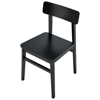 Set di 2 sedie da pranzo con struttura in legno di gomma nero Mobili da cucina e sala da pranzo in stile tradizionale