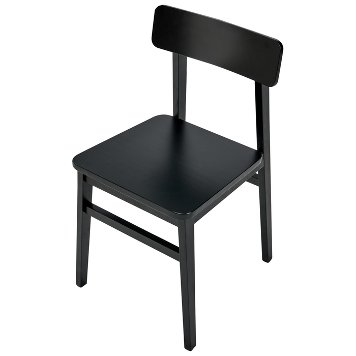 Set di 2 sedie da pranzo con struttura in legno di gomma nero Mobili da cucina e sala da pranzo in stile tradizionale