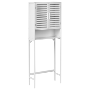 Mobile da bagno in bambù sopra la lavatrice bianco per il bagno Stile minimalista