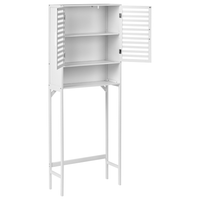 Mobile da bagno in bambù sopra la lavatrice bianco per il bagno Stile minimalista