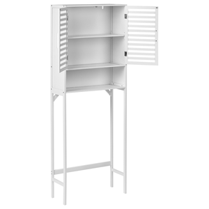 Mobile da bagno in bambù sopra la lavatrice bianco per il bagno Stile minimalista