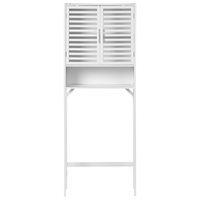 Mobile da bagno in bambù sopra la lavatrice bianco per il bagno Stile minimalista