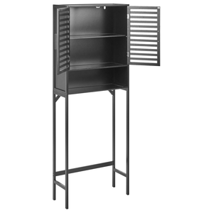 Unità di scaffale per il bagno nero Bambù Stoccaggio per il bagno Stile minimalista