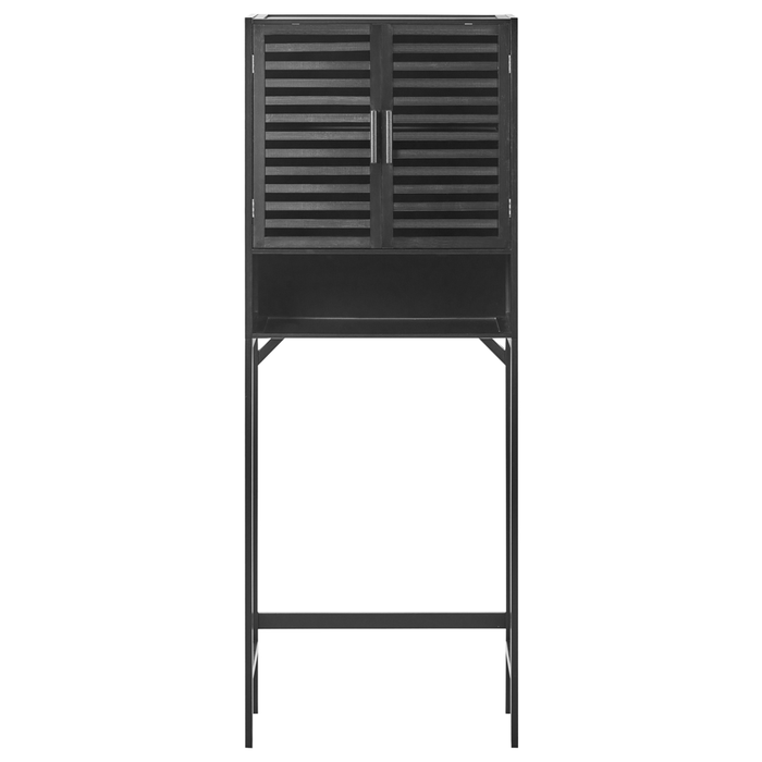 Unità di scaffale per il bagno nero Bambù Stoccaggio per il bagno Stile minimalista