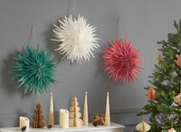 Set di 3 stelle sospese multicolori in carta 3D con luci LED