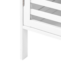 Armadietto da bagno minimalista in bambù con ripiani e porta in bianco stile Minimalista