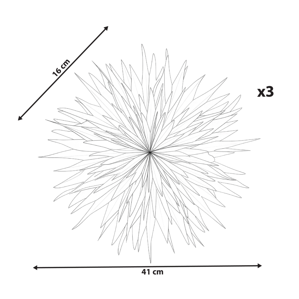 Set di 3 stelle sospese multicolori in carta 3D con luci LED