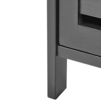 Portarotolo per carta igienica minimalista in bambù con ripiani e sportello nero Minimalista