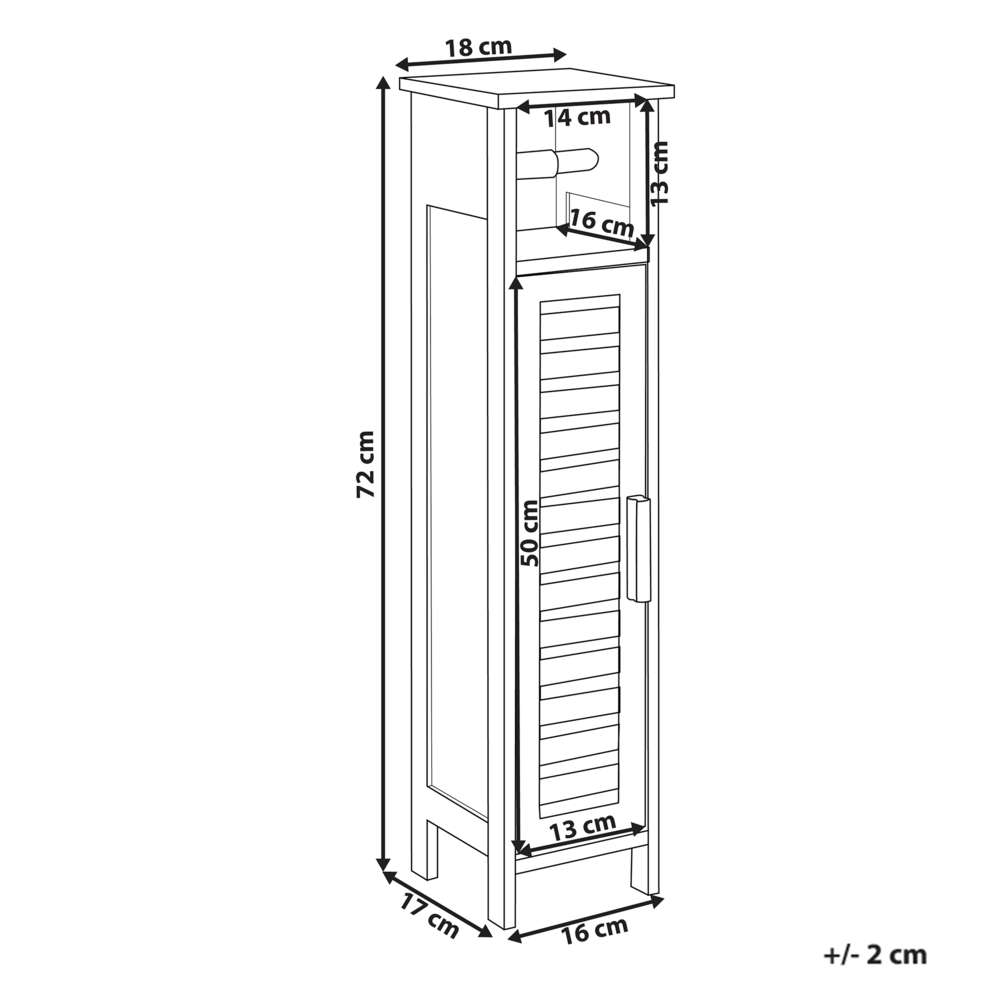 Portarotolo per carta igienica minimalista in bambù con ripiani e sportello nero Minimalista