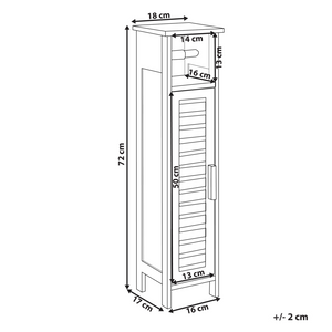 Portarotolo per carta igienica minimalista in bambù con ripiani e sportello nero Minimalista