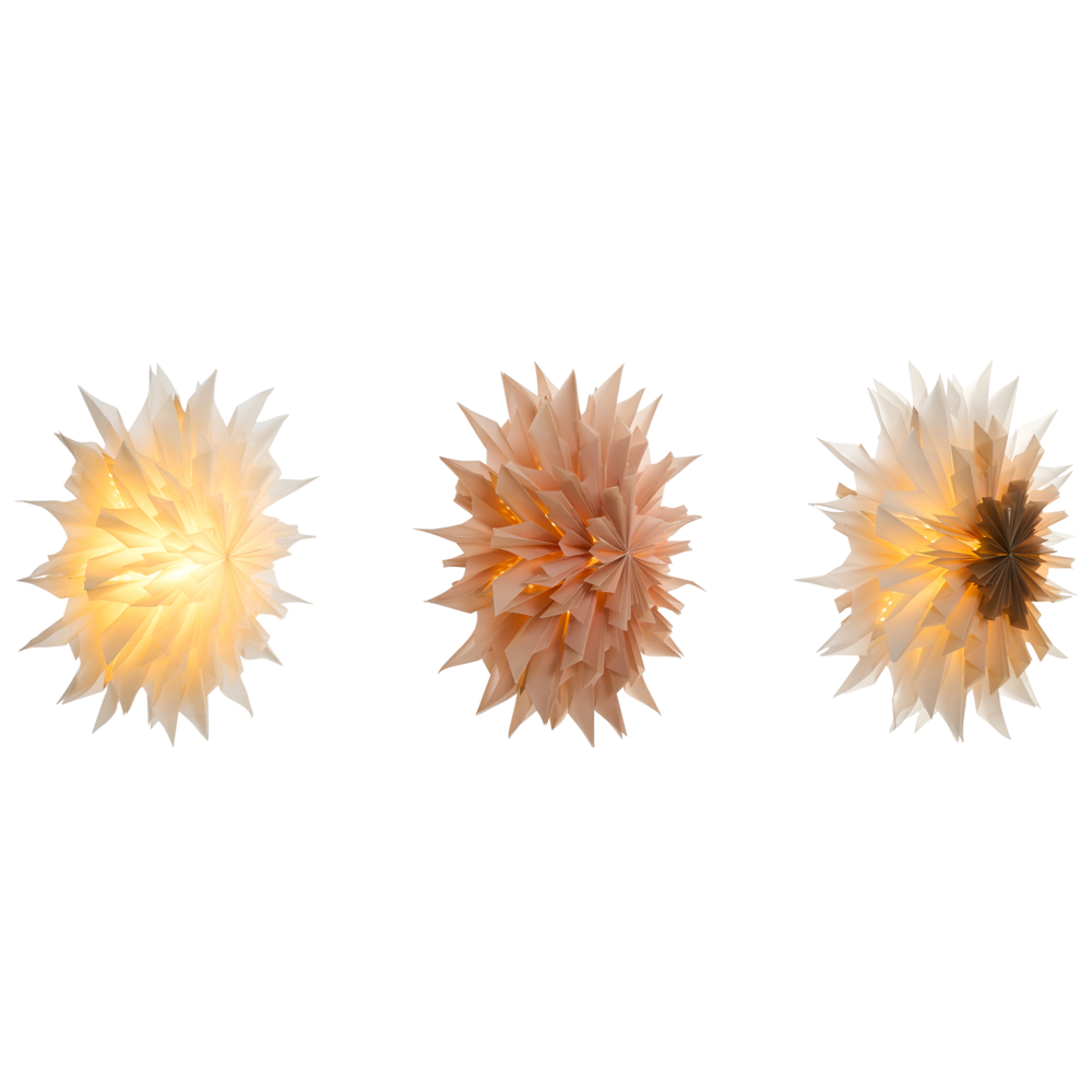 Set di 3 stelle LED da appendere 3D in carta multicolori con luci LED decorazione natalizia