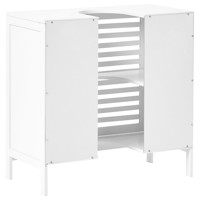 Armadietto per lavabo in bambù bianco per la conservazione del bagno Minimalista