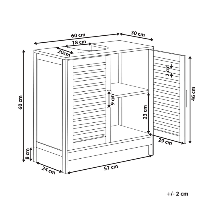 Armadietto per lavabo in bambù bianco per la conservazione del bagno Minimalista