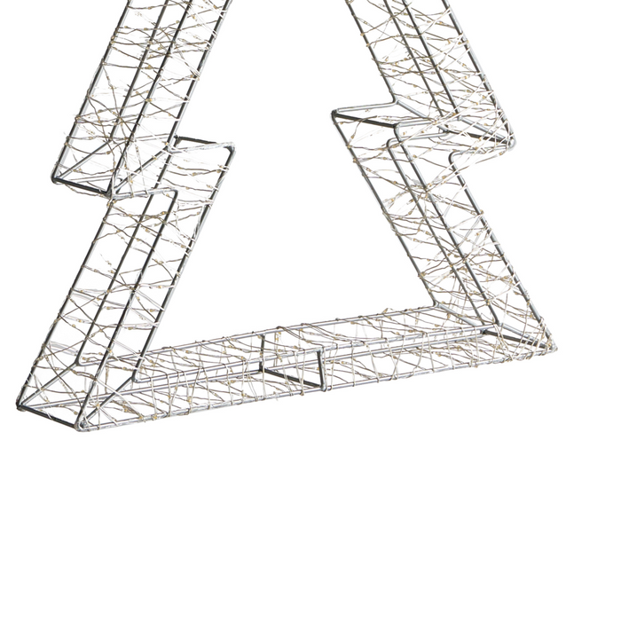 Decorazione con luci LED per albero di Natale Illuminazione in metallo argento interno esterno accessori natalizi