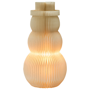 Figurina pupazzo di neve LED Beige Carta a nido d'ape Effetto 3D con luce Stile origami Motivo festivo