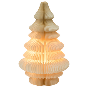 Albero di Natale LED Figurina Beige Carta a nido d'ape Effetto 3D con luce Stile origami Motivo festivo
