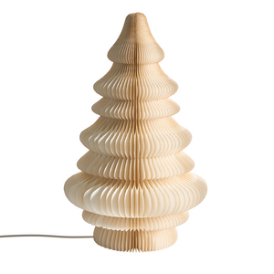Albero di Natale LED Figurina Beige Carta a nido d'ape Effetto 3D con luce Stile origami Motivo festivo
