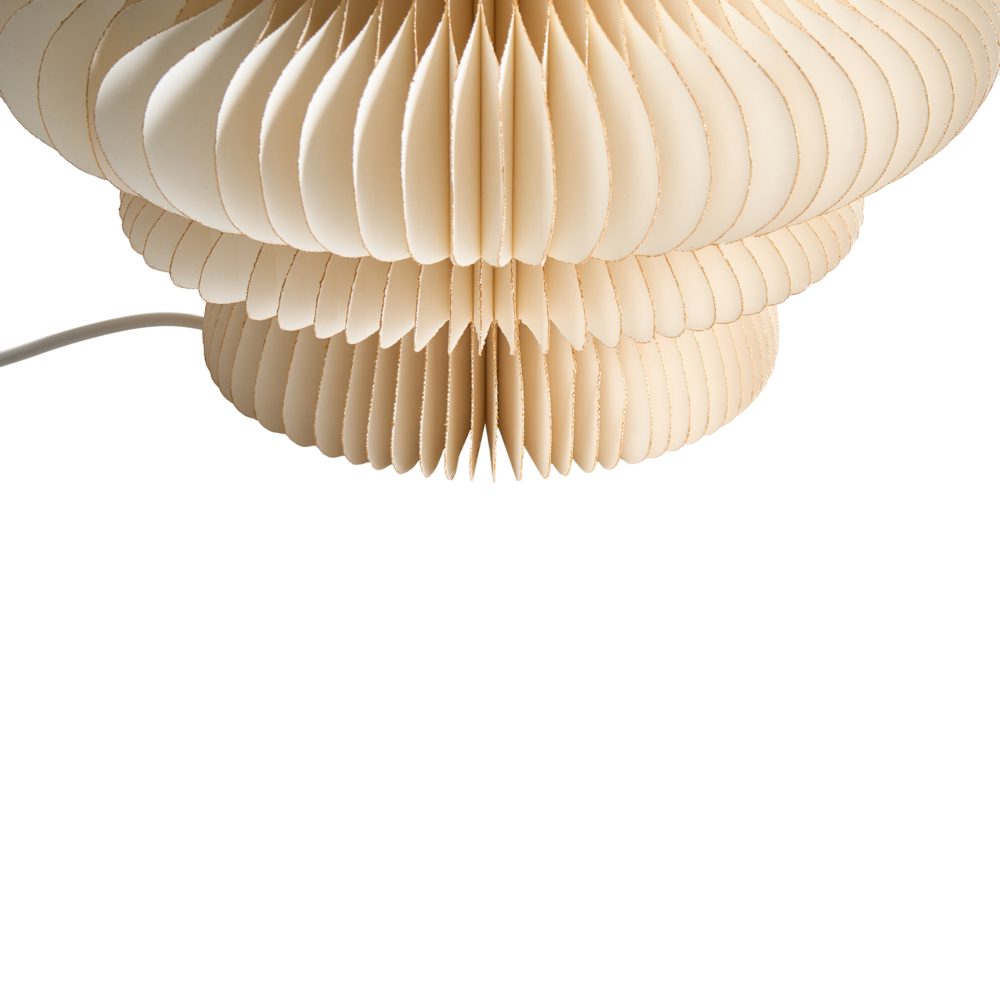 Albero di Natale LED Figurina Beige Carta a nido d'ape Effetto 3D con luce Stile origami Motivo festivo