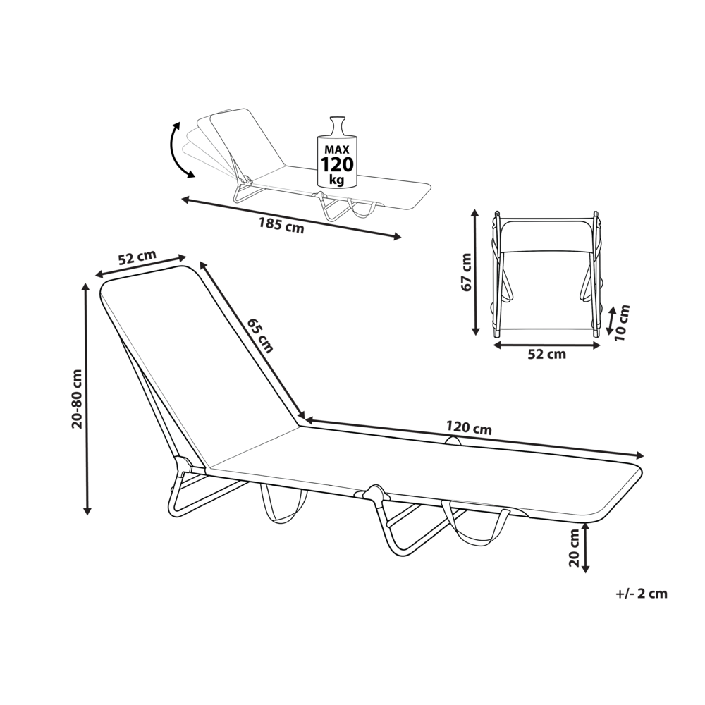 Sdraio da giardino rosa fucsia con seduta in rete e telaio in acciaio con maniglia resistente alle intemperie