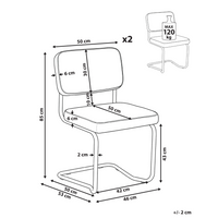 Set di 2 sedie da pranzo in velluto a coste verde stile retrò