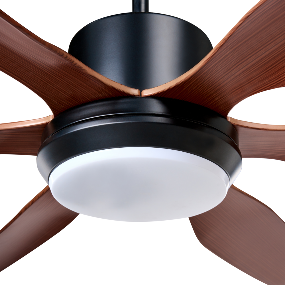 Ventilatore da soffitto con luce in materiale sintetico marrone chiaro Telecomando Moderno soggiorno scandinavo