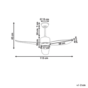 Ventilatore da soffitto con luce in materiale sintetico marrone chiaro Telecomando Moderno soggiorno scandinavo