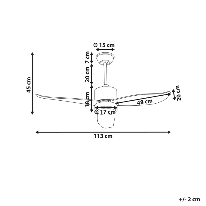 Ventilatore da soffitto con luce in materiale sintetico marrone chiaro Telecomando Moderno soggiorno scandinavo