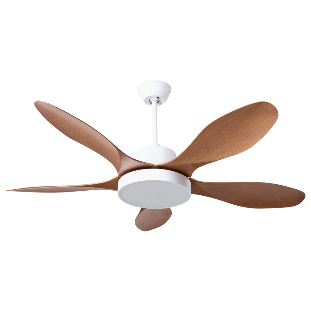 Ventilatore da soffitto con luce in materiale sintetico marrone chiaro Telecomando Moderno soggiorno scandinavo